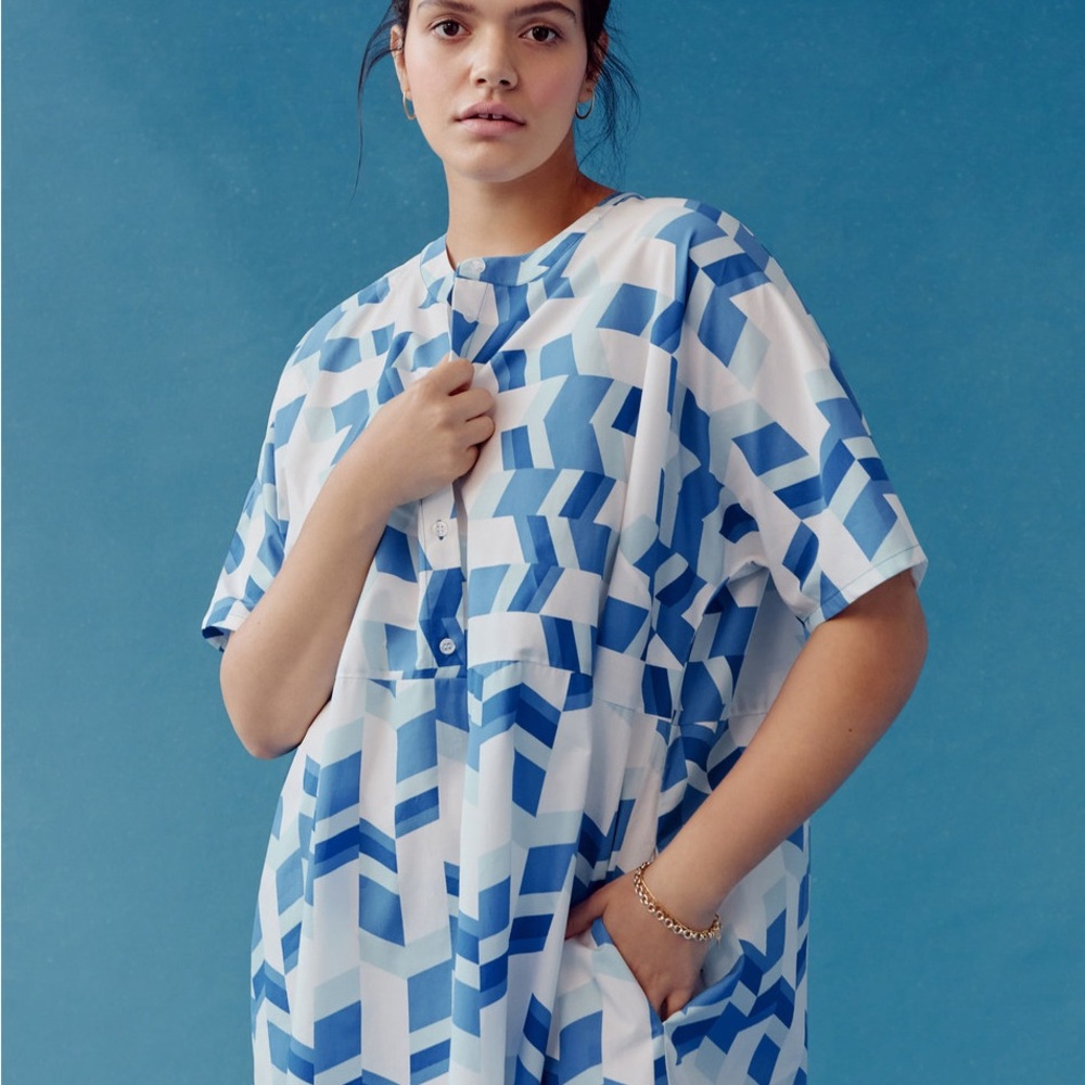 Peter Som Blue and White Patterned dress